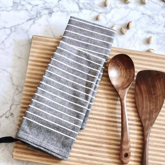 Gray Cotton Tea Towels Kitchen Essentials - Set of 2