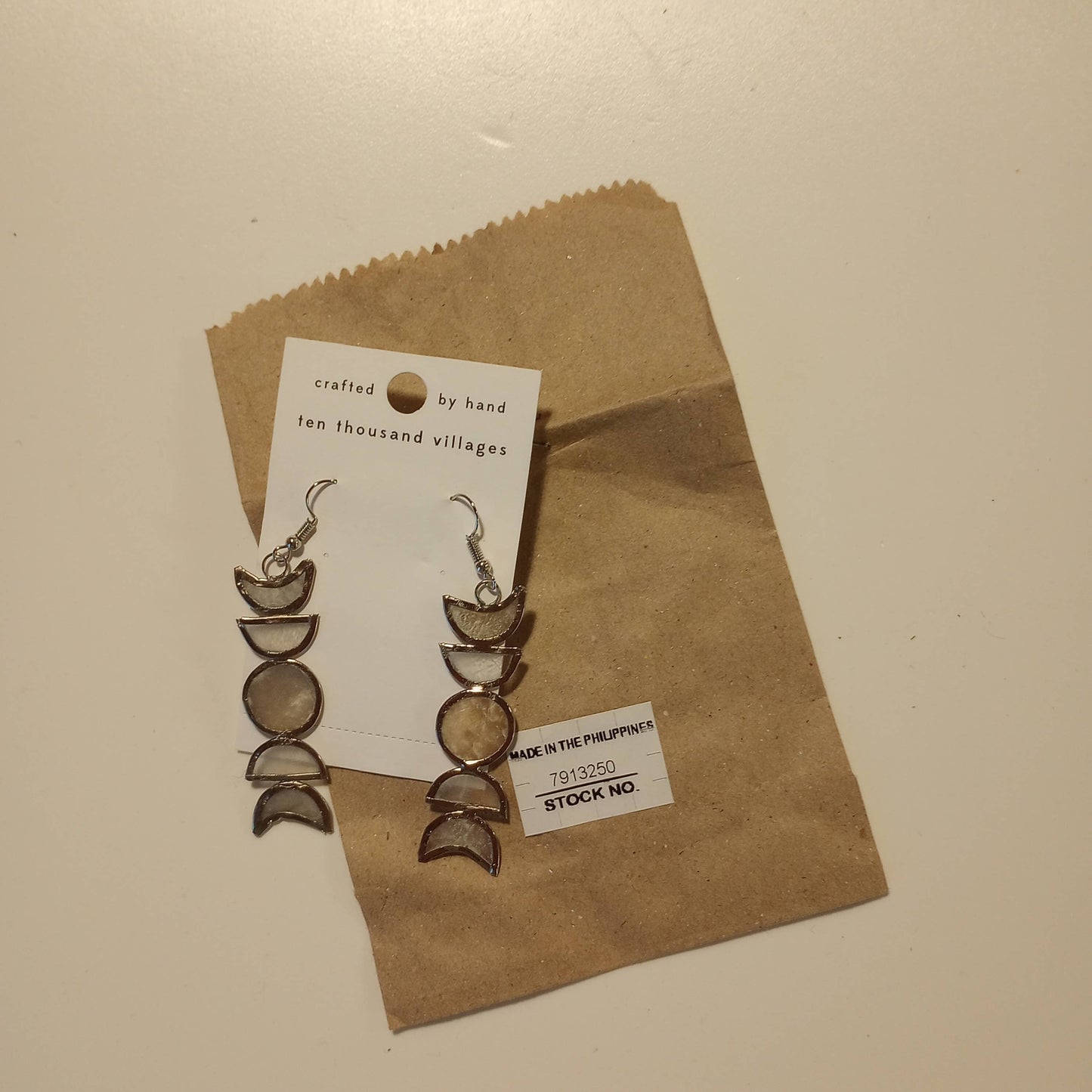 Moon Phases Capiz Earrings