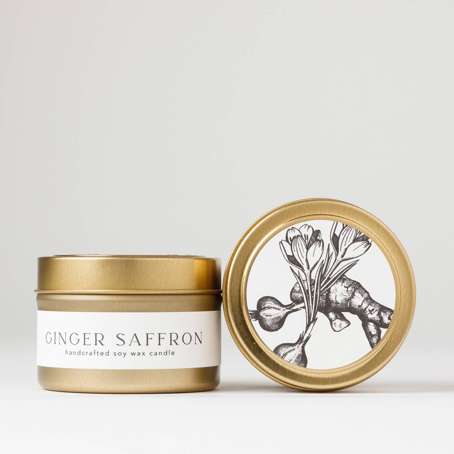 Ginger + Saffron : Tin Soy Candle