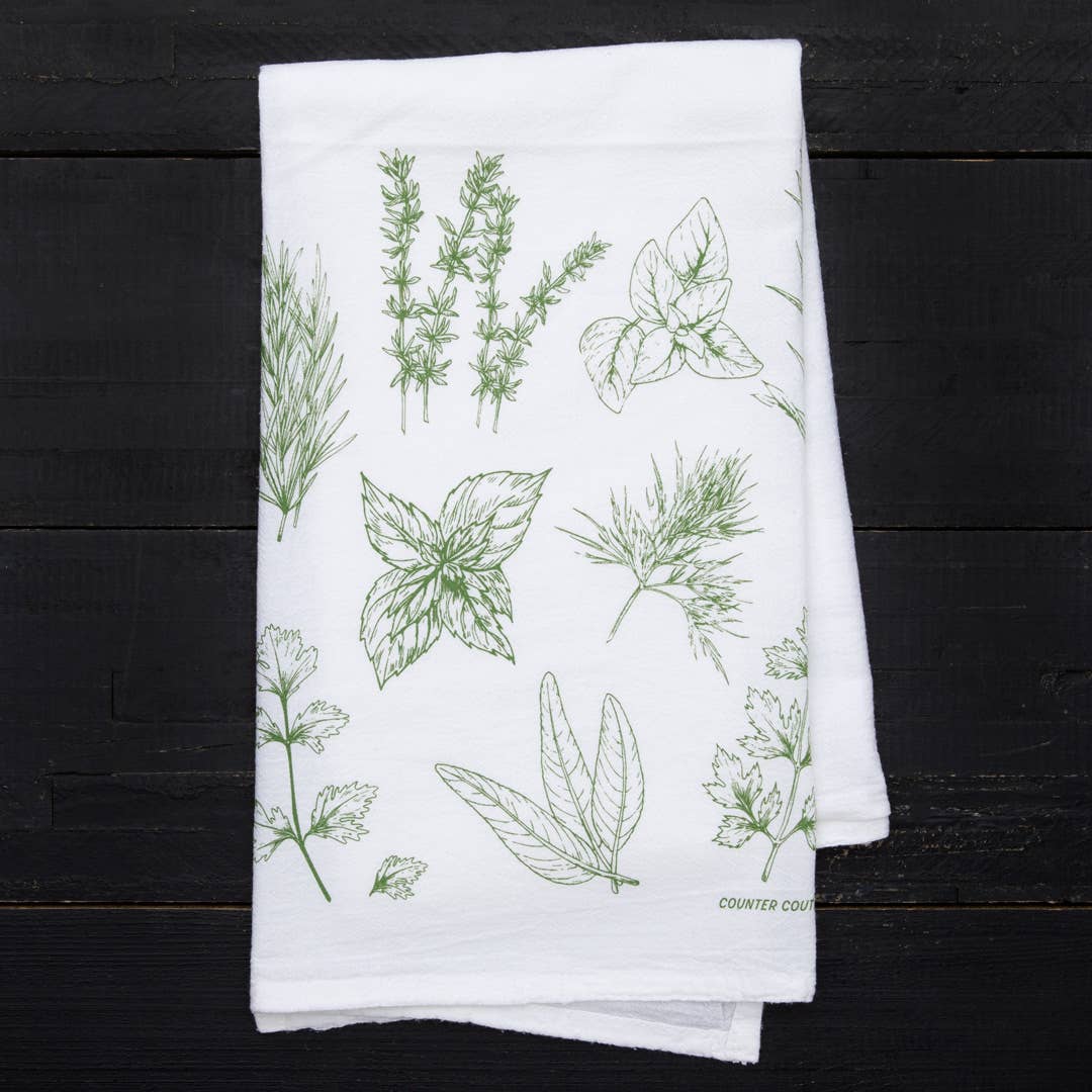 Herbs Flour Sack Tea Towel