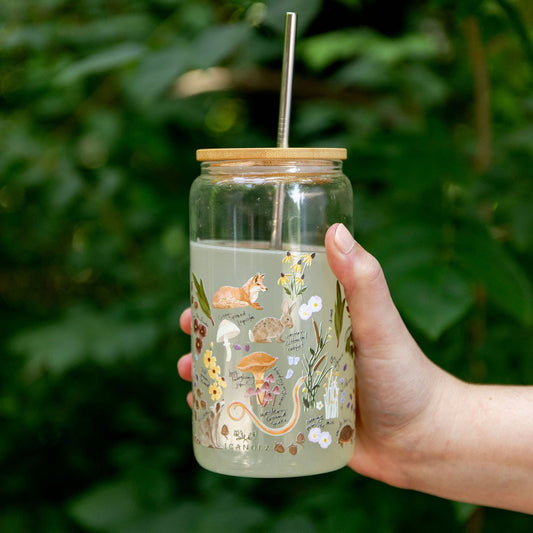 Flora & Fauna Glass Can