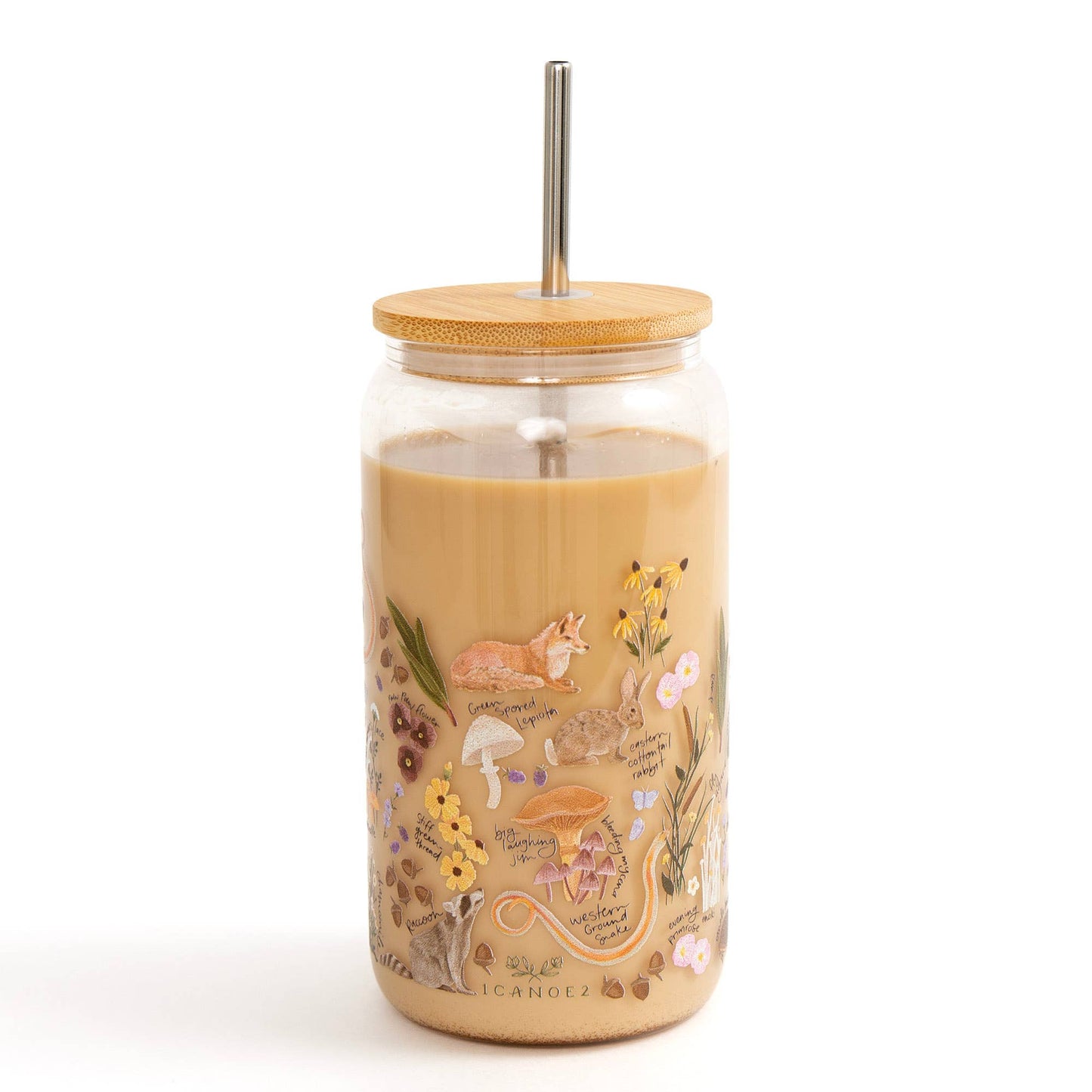 Flora & Fauna Glass Can