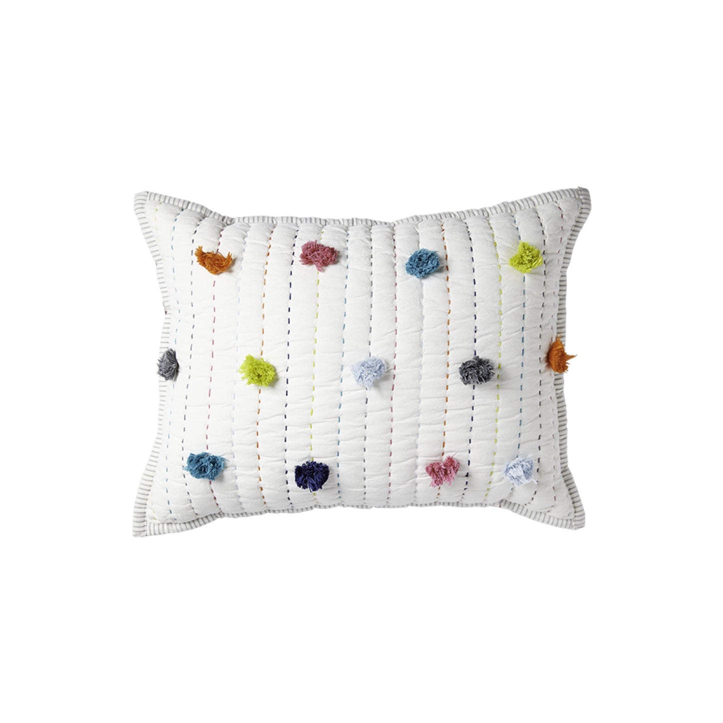 Rainbow Pom Pom Pillow